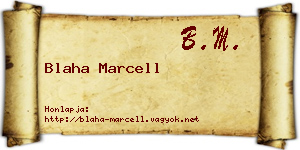 Blaha Marcell névjegykártya